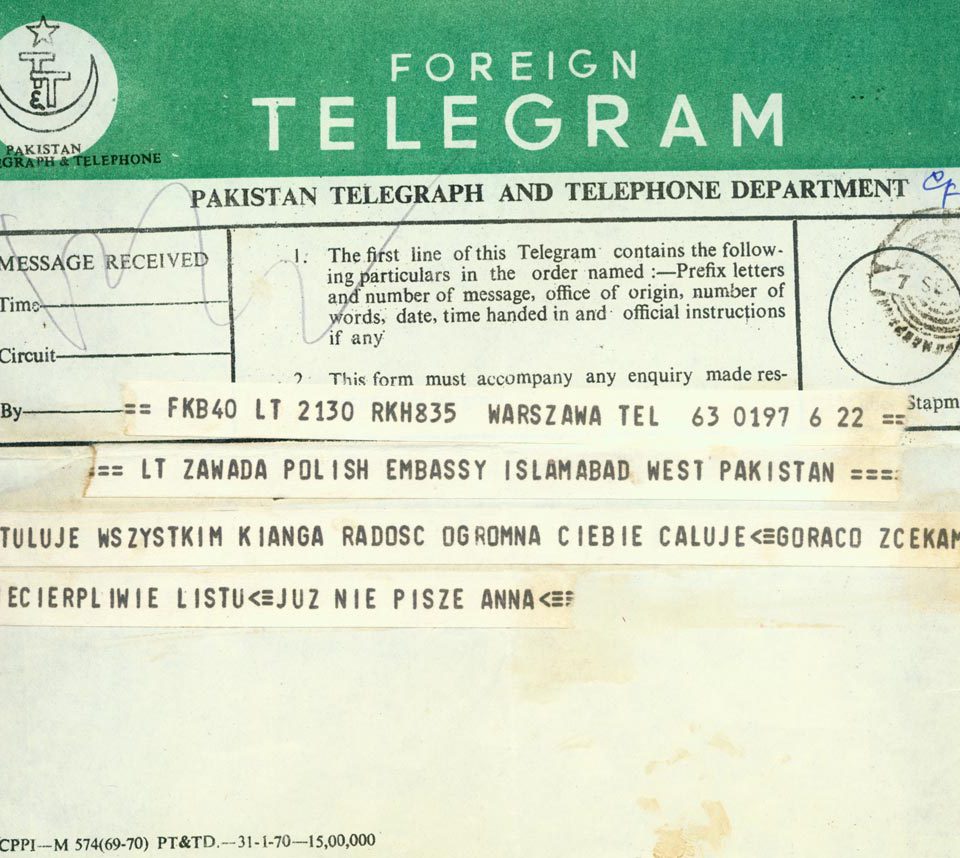 Telegram od Anny Milewskiej.